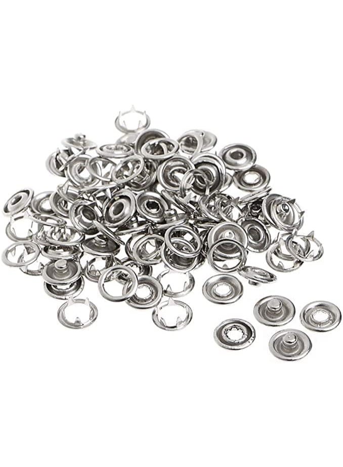 مجموعة ادوات تركيب كباسين الملابس بالضغط مع كماشة تثبيت مع 100حلقة كباسين ازرار خياطة وازرار كبس مجوفة وابزيم معدني ملحق للخياطة والحرف اليدوية - Image 2